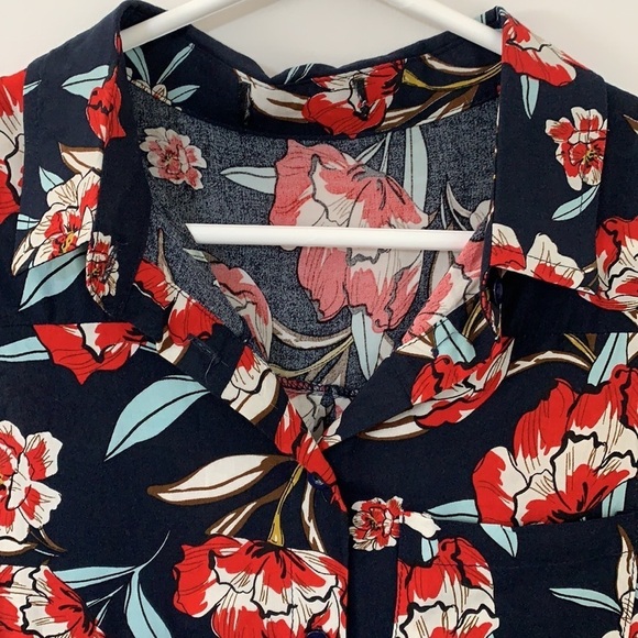 EXPRESS FLORAL SUMMER WOMEN LONG TOP SIZE S-M - Picture 4 of 7